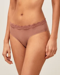 Shorty en microfibre et dentelle