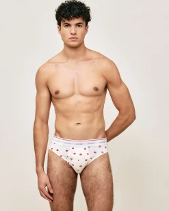 Slip en coton à motifs coeur