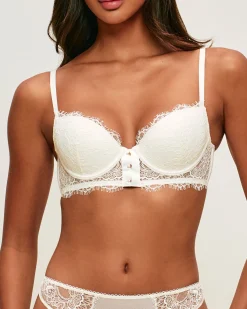 Soutien-gorge ampliforme en dentelle florale avec agrafe avant
