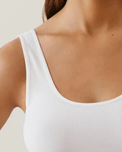 Soutien-gorge brassière côtelé en seamless blanc