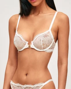 Soutien-gorge corbeille en dentelle avec bijou soleil
