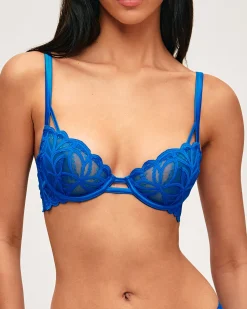 Soutien-gorge corbeille en mesh avec broderies florales