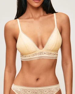 Soutien-gorge triangle ampliforme en dentelle florale