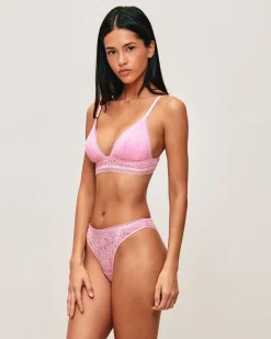 Soutien-gorge triangle ampliforme en dentelle florale