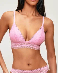 Soutien-gorge triangle ampliforme en dentelle florale