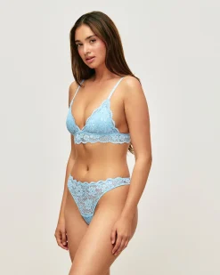 Soutien-gorge triangle en dentelle florale