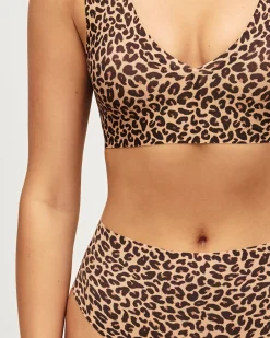 Soutien-gorge triangle en microfibre et imprimé léopard