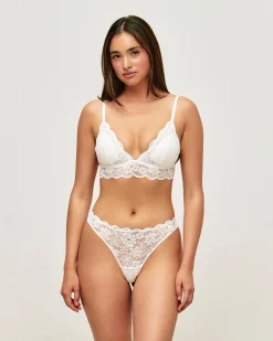 Soutien-gorge triangle paddé en dentelle florale