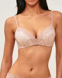 Soutien-gorge triangle push-up en microfibre motif serpent