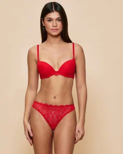 Soutien-gorge ultra push-up en dentelle rouge