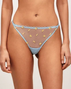 String en mesh avec bananes brodées