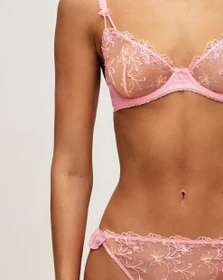 String en mesh avec broderies florales à volants