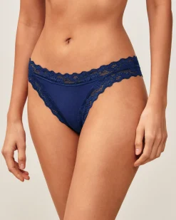 Tanga en coton et dentelle