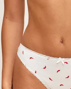 Tanga en coton à motif piments