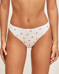 Tanga en coton à motif piments