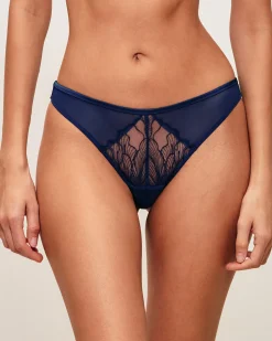 Tanga en mesh et broderie