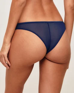 Tanga en mesh et broderie