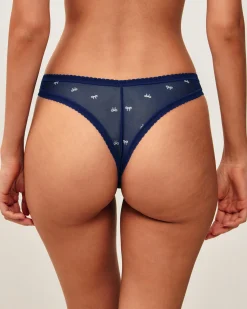 Tanga en mesh imprimé noeuds