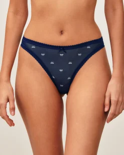 Tanga en mesh imprimé noeuds