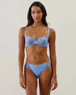 Tanga en microfibre avec broderies