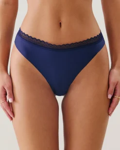 Tanga en microfibre et dentelle