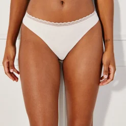Tanga en microfibre et dentelle