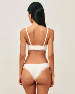 Tanga en microfibre et dentelle