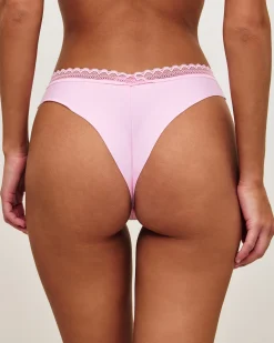 Tanga en microfibre et dentelle