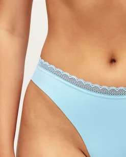 Tanga en microfibre et dentelle