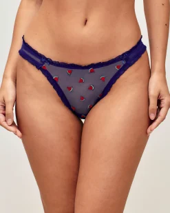 Tanga en tulle avec broderies pastèques