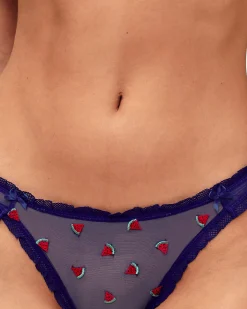 Tanga en tulle avec broderies pastèques