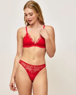 Tanga en tulle avec broderies