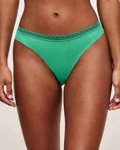 Tanga microfibre et dentelle