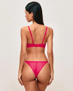 Tanga à motif cerise