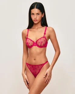 Tanga à motif cerise