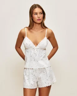 Top en coton avec broderie anglaise