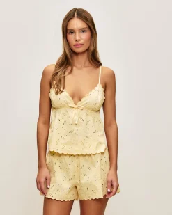 Top en coton avec broderie anglaise