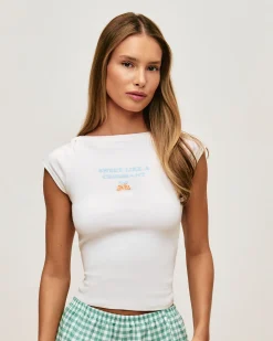 Top en jersey avec broderie 
